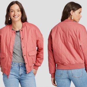 Universal Thread Women's Quilted Lined Utility Jacket Pink Women's Size‎ S